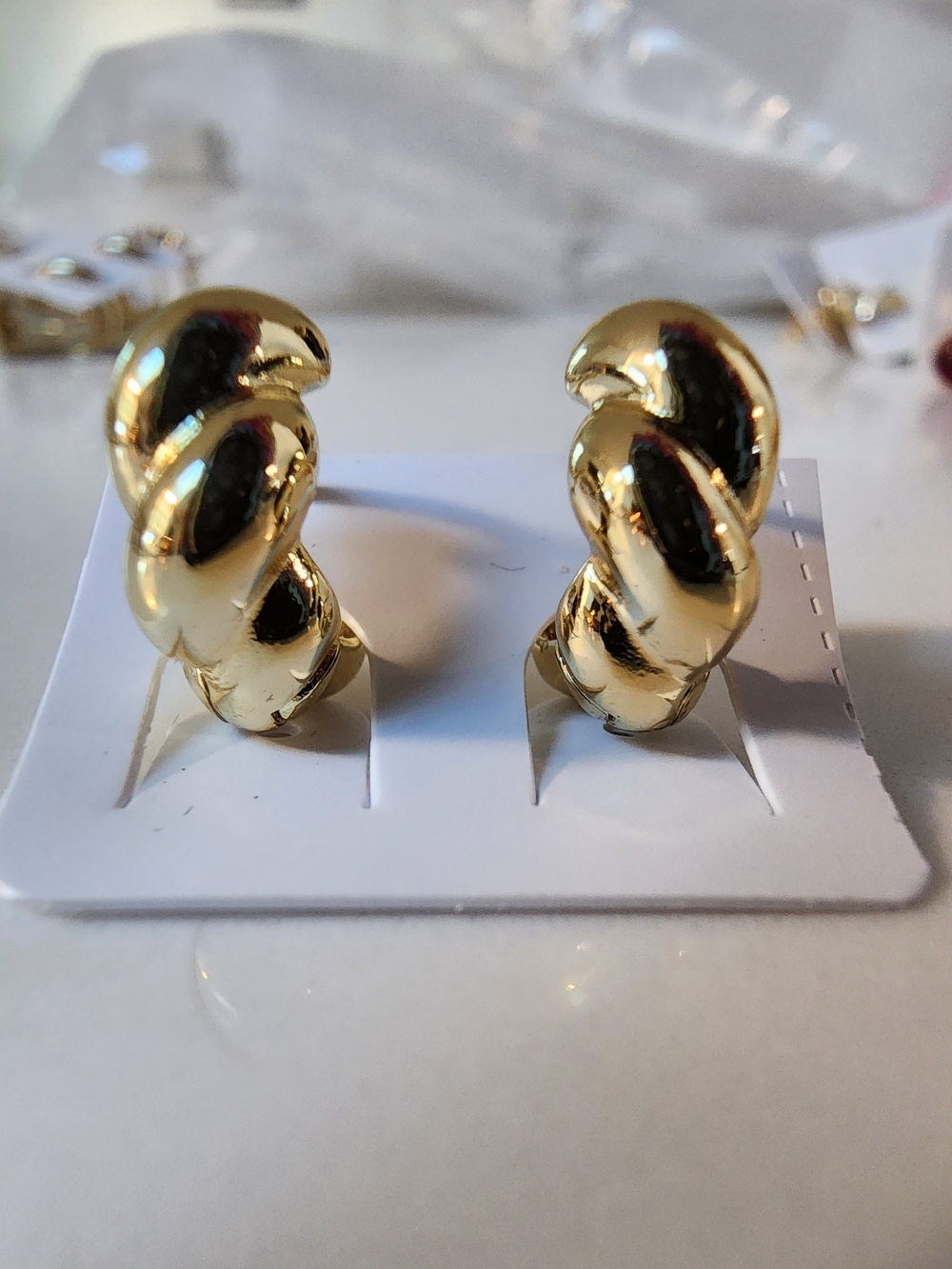 Gold-Tone Twisted Huggie Hoop Earrings - Women Jewelry